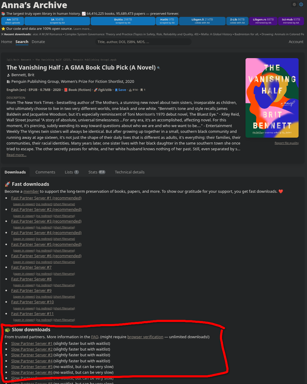 Image of Anna's Archive Slow Downloads