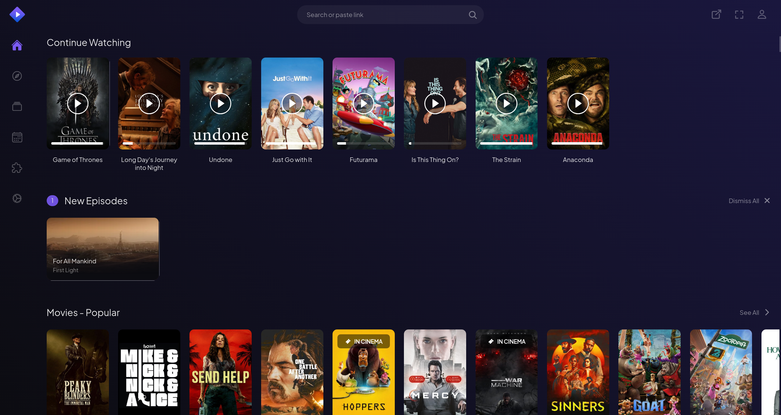 Image of Stremio Home